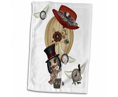3D Rose Gothic Laveau Heißluftballon Steampunk Kunst Handtuch Sport Handtuch 15x22