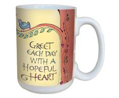 Tree-Free Greetings lm43922 Begrüßen jeden Tag mit Joanne Fink Keramik Becher mit Henkel/, 15-Ounce
