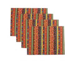 tidetex Boho ländlichen Tisch Tisch-Sets Set 4 Modern Geometrie Wende Bohemia Set 4 Tischset Tisch Matten Deckchen Esstisch Küche Tischset home, baumwolle, a, 11.8x15.7Inch