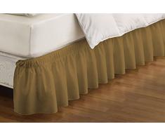 Easyfit und gerüschtem massiv Bett Rock um, Gold, Twin/Full