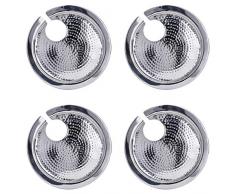 Old Dutch 5470SS Hammered Stainless Steel Wine Glass Holder, Set of 4 Buffet Plates, 9.75