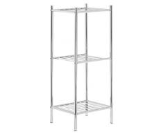 Premier Housewares 3 Etagen Regal 78 x 33 x 28 cm, Metall verchromt, Silber