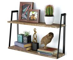 SRIWATANA Wandregal, 2 Etagen 23.5L x 15.6H Schwarz