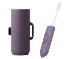 TIVIT PRODUCT umool umool Silikon Zahnbürste Cup & Tippen Inhaber Wiegen Reisen Gagle Becher Zahnputzbecher Cup(Violet)