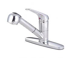 Nuvo Elements of Design ES881C Daytona Küchenarmatur mit herausziehbarer Brause und optionaler Platte, 17,8 cm / 5/8 Zoll, poliertes Chrom