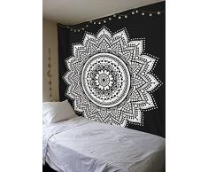 Truesellershop Mandala-Wandteppich Hippie-Wandbehang, indisches Ombre-Bettwäsche-Set für Schlafzimmer, College, Wohnheim, Boho, Wanddekoration oder Wohndecke, Batik, Lotus Mandala