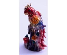 DELICATE Feng Shui Parrot - Multi Farben Hand verarbeitet und Verziert Feinem chinesischem Porzellan, Figur 2103010, Porzellan, 3