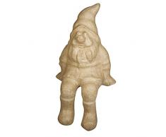 RAYHER 71916000 Pappmaché Gartenzwerg FSC Recycled 100%, 12,5 x 12,5 x 24 cm, sitzend