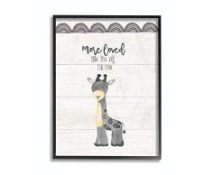 Stupell Industries More Loved Giraffe Cartoon Family Design grau gerahmter Wandschmuck 11 x 14 cm Mehrfarbig schwarz, gerahmt 11x14 Design vom Künstler Jo Moulton