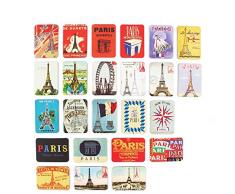 Kühlschrank Magnete Set von 24 Kühlschrank Magnet Souvenirs magnetisch Küche Office Home Vintage Cute Funny Whiteboard Pairs-Eiffel-Tower