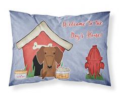 Caroline s Treasures bb2884pillowcase Hund House Collection Dackel rot braun Stoff Kissenbezüge, Standard, Multicolor