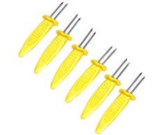 Chef Craft 20653 Jumbo Maiskolbenhalter, 6 Stück, 3 Paar, Gelb