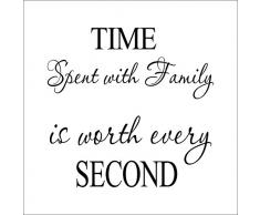 Angsuphe Wandtattoo Time Spent with Family is Worth Every Second Zitat, Vinyl, wiederablösbar, für Familie, Schwarz