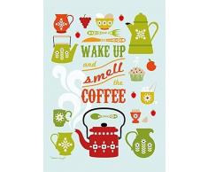 Wake Up And Smell The Coffee Retro Style Art Print