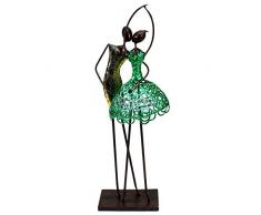 Truu Design Dekorative Tafelaufsatz tanzende Skulptur aus Eisen, 47 cm, Grün