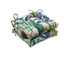 Pillow Perfect Outdoor | Indoor Hatteras Garden Large Stuhlkissen (2er-Set) 17,5 x 16,5 x 4, schwarz