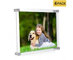 MeetU 27,9 x 21,6 cm große Kunst-, Gemälde und Fotos für Schreibtisch, Tischplatte oder Wandhalterung, Bilderrahmen 8.5x11(4 Pack) farblos