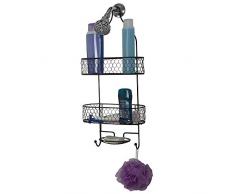 Home Basics Wabenwaben-Zubehörhaken für Luffa, Rasierer und Seifenablage, hängende Aufbewahrung für Shampoo, Conditioner und Seife, bronzefarben