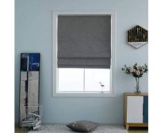 Everyday Celebration Raffrollo für Fenster, waschbar, verdunkelnd, zweifarbig, Jacquard-Struktur, gewebtes Polyester, Belmar-Rollo, für Wohnzimmer/Kinderzimmer/Schlafzimmer, 58,4 cm B × 162,2 cm L, Aschgrau