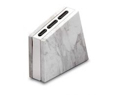 Rockingham Forge Leeres, Schräges Messerblock aus Marmor – Für 3 Messer geeignet, Weiβ