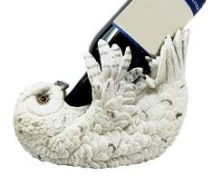 Gifts & Decor Wisdom of The Tundra Beautiful Mystical Schnee-Eule Wein Flaschenhalter Figur
