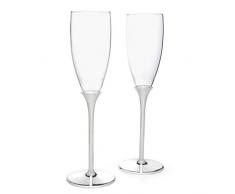 Zilverstad hohe glänzend Silberne Champagnergläser Set 2-teilig