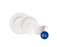 Villeroy & Boch - Twist White Kaffee-Set, 18 tlg., zeitloses Kaffeeservice, Premium Porzellan, spülmaschinen-, mikrowellengeeignet, weiß