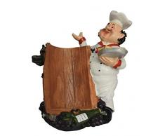 DINY Home & Style Weinflaschenhalter Happy Chef 19,1 cm Polyresin Tischplatte Weinflaschenhalter 7.5 Tall a