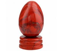 rockcloud Heilung Kristall natur Edelstein Ball Wahrsagung Kugel mit Holz Ständer, Stein, Red Jasper Egg(1.7x1)