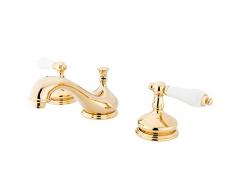 Nuvo Elements of Design es1162pl Hot Springs Spültischmischbatterie 20,3 cm zu 40,6 cm breitgefächert WC Wasserhahn mit Messing Pop-Up, 5-1/5,1 cm Messing poliert