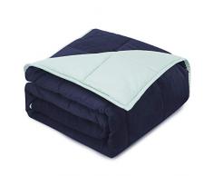 Nestl Bedding Wendedecke aus Plüsch, Mikrofaser/Baumwolle, Kinderdecke, 3-teilig 12LB 48x72 Blau/Hellblau