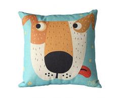 decorbox Baumwolle Leinen Dekorative Kissenbezug, quadratisch Sofa Überwurf Kissenbezüge Big Dog, baumwolle, BigDog, 16inch