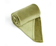 COCOPLAY Ultra weiche Flanell-Fleece-Überwurfdecke für Bett, Couch, Auto, Büro, Camping, Reisen und Geschenke Throw（50 x 60） Armee-grün
