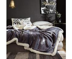 Yasosing Home Sherpa-Fleece-Decke, extra weich, warm, gemütlich, wendbar, leicht, Mikrofaser-Plüsch-Überwurf, flauschig, weich, Flanell, Überwurf für Bett Couch Auto, Doppelgröße Modern Twin(60x80) grau