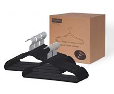 Topline Kleiderbügel aus Holz, 30 Stück Velvet Black (50 Pack)