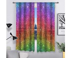 QH Vorhang mit Farbabstufung, für Wohnzimmer, Schlafzimmer, Kinderzimmer, 139,7 x 19,8 cm, 2 Stück