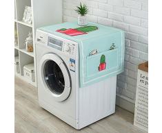LANGUGU Staubschutz für Kühlschrank und Waschmaschine, Universal-Sonnenschutzabdeckung mit Aufbewahrungstasche für Kühlschrank und Waschmaschine, Landhaus-Stil, Kaktus-Blumentopf, Dekoration, 53,3 x 139,7 cm Medium 07-2