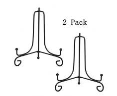 Artliving (2 Pack) Eisen Display Ständer, Schwarz Eisen Staffelei Teller Display Foto Halter Ständer, Zeigt Bild Rahmen, Kochbücher, Deko Teller, Tablets und Kunst 7 inch Schwarz