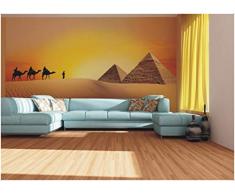 AG Design FTxxl 0195 Caravan in der Wüste, Kamele, Papier Fototapete - 360x255 cm - 4 teile, Papier, multicolor, 0,1 x 360 x 255 cm
