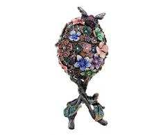 Kubla Crafts Schmuckschatulle mit Biene, Schmetterling und Blumen, emailliert, viktorianisches Design, 10,8 cm hoch