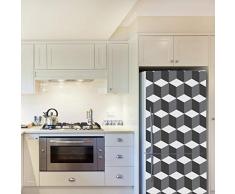 Walplus Wandaufkleber 3D Würfel Muster 4 Packungen Kühlschrank Wandmalerei Abnehmbare Selbstklebend Aufkleber Wohnzimmer Küche Möbel Büro Dekor Restaurant bar Cafe Hotel Heim Dekoration Mehrfarbig