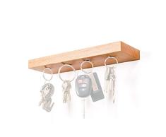 Rackless – Floating, Wand montiert Regal und Magnetschlüssel Rack, in 20,3 cm 25,4 cm & 30,5 cm weiß Eiche massiv, weiß, 10 Wide