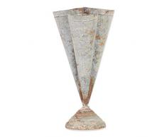 K&K Interiors 13883A Metallvase mit 3 Kegeln, auf rundem Sockel, 30,5 cm