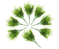 Cornucopia Brands Künstliche Sträucher (8er Pack); Faux Kunststoff Blattgrün Nachahmung, Buchsbaum Pflanzen für Dekorieren Indoor & Outdoor