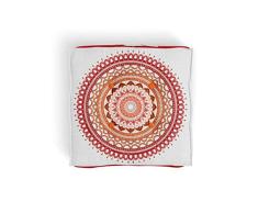 Soleil docre Mandala Bodenkissen, Baumwolle, Orange, 40 x 40 x 8 cm