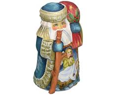 G. Debrekht Wonderful Wish Santa Holz geschnitzt und handbemalt Figur