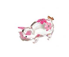 Puppenhaus Miniaturen Hand Blown Art, Pink Cute Pig Blume Figur Tiere Dekor