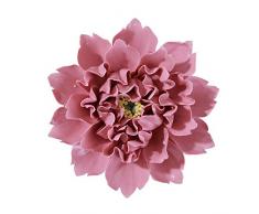 ALYCASO Handgefertigte Keramik große Pfingstrose Blume 3D Hängedeko Schlafzimmer Wohnzimmer Wand Dekoration Garten XL-5.9in Rose