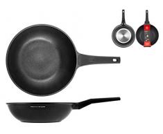 H&H 736650 Alessandro Borghese Essential Wok 1 Griff, Antihaftbeschichtung, 28 cm, Induktion, Aluminium