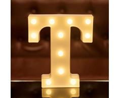 Focux LED Festzelt, Buchstabenbeleuchtung Alphabet beleuchtet Schild für Nachtlicht Zuhause, Party, Geburtstag, Hochzeit, Bar, Dekoration LED Brief, batteriebetrieben, Weihnachtsdekoration, Bar T